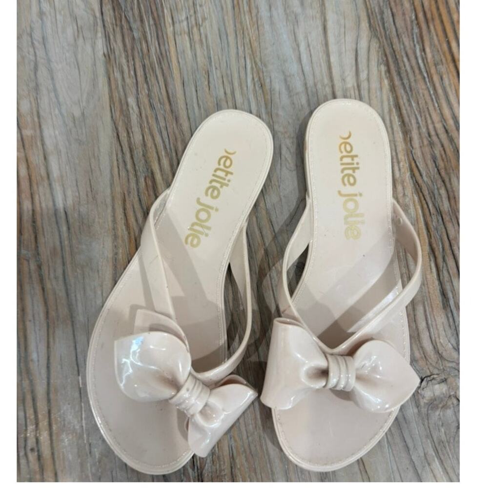 Petite Jolie Bow Jelly Sandals Size 37 Cream Flip Flops Brazil